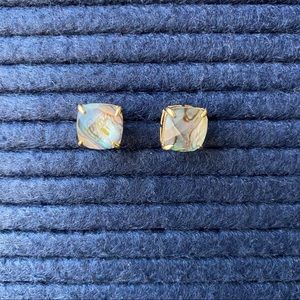 Black Mother of Pearl Mini Square Stud Earrings